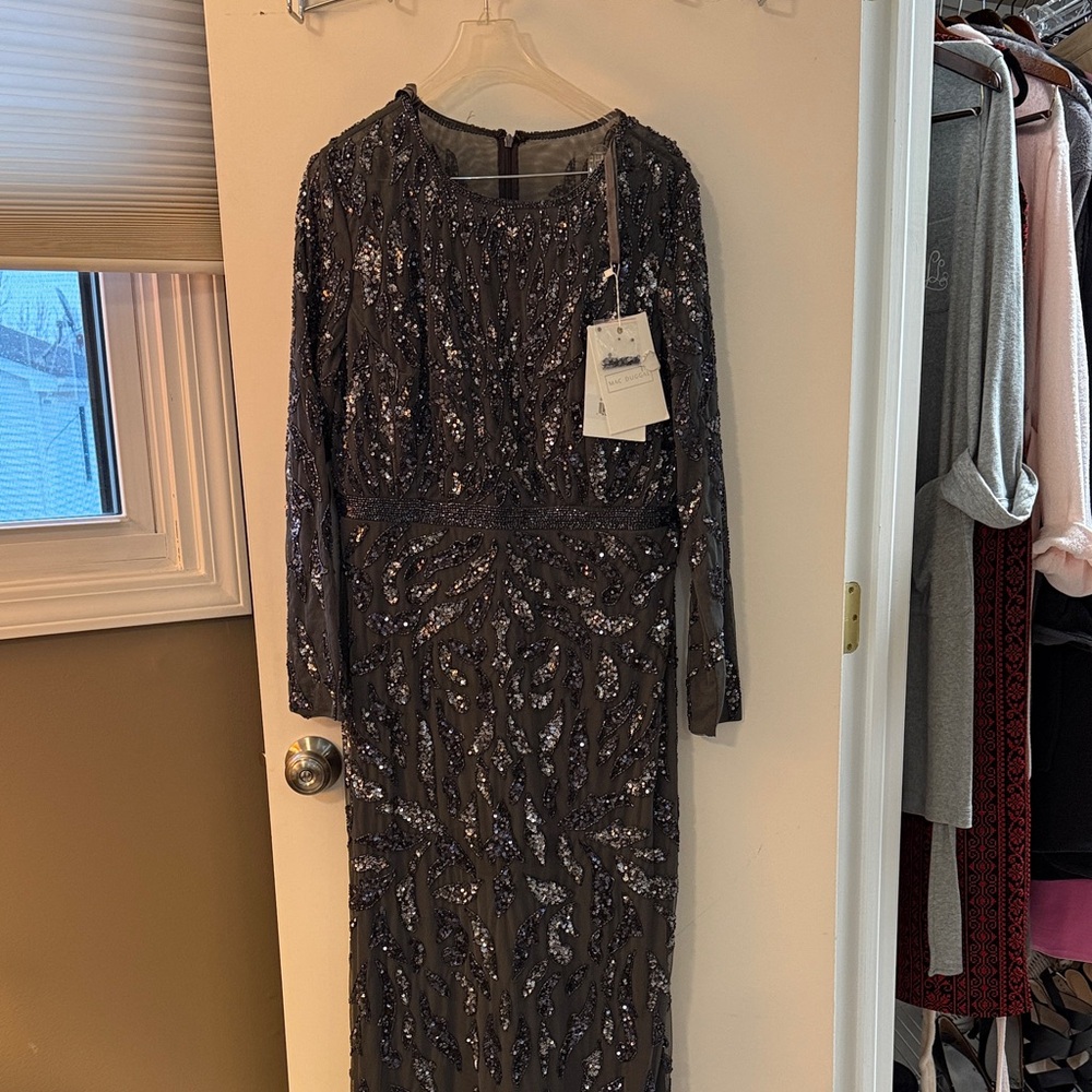 Mac Duggal 5124 beaded long sleeve